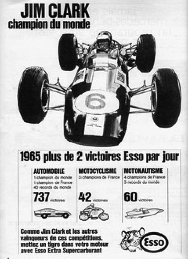 "Mettez un tigre dans votre moteur comme Jim Clark..."